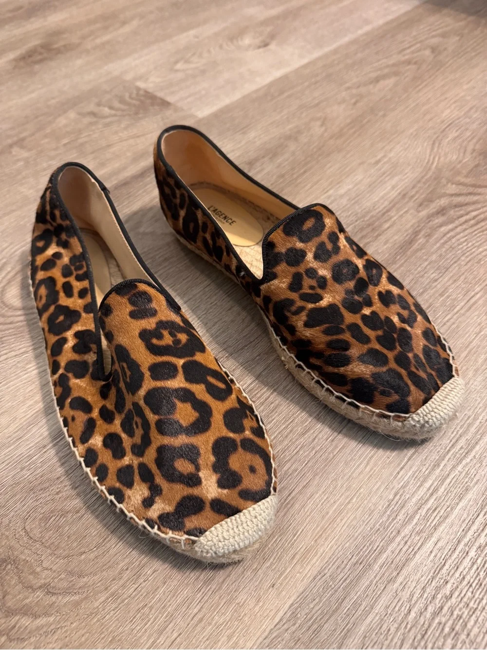 L’AGENCE Louise Animal Hair Leopard Cheetah Suede Espadrilles Made in Spain 40
